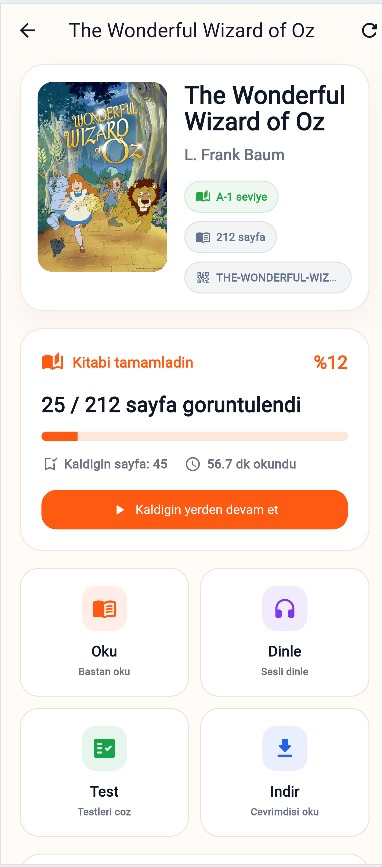 BexRead kitap detay ekranı
